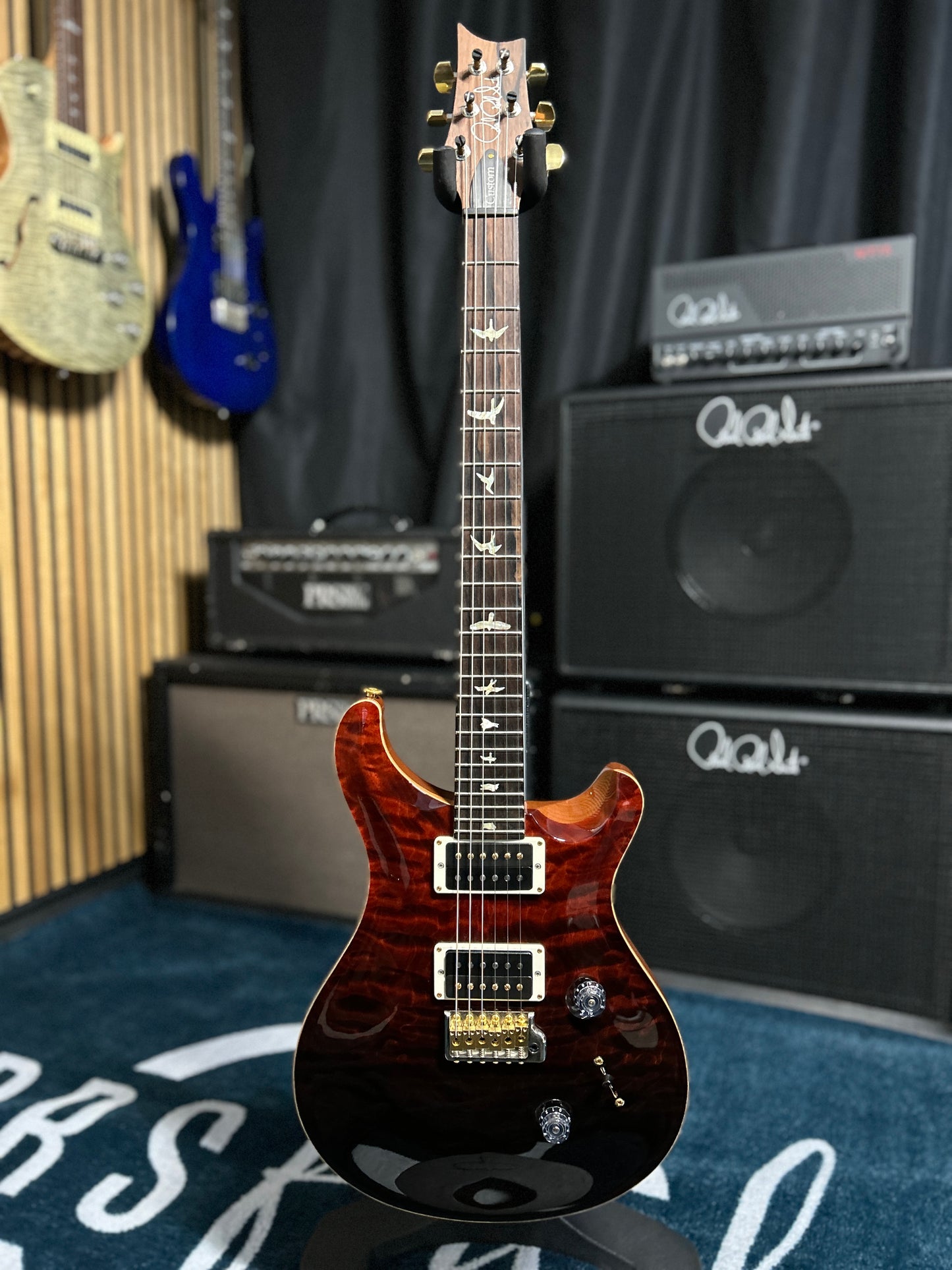 USA Custom 24 - 2020 Wood Library Fire Red Fade - 10 Top