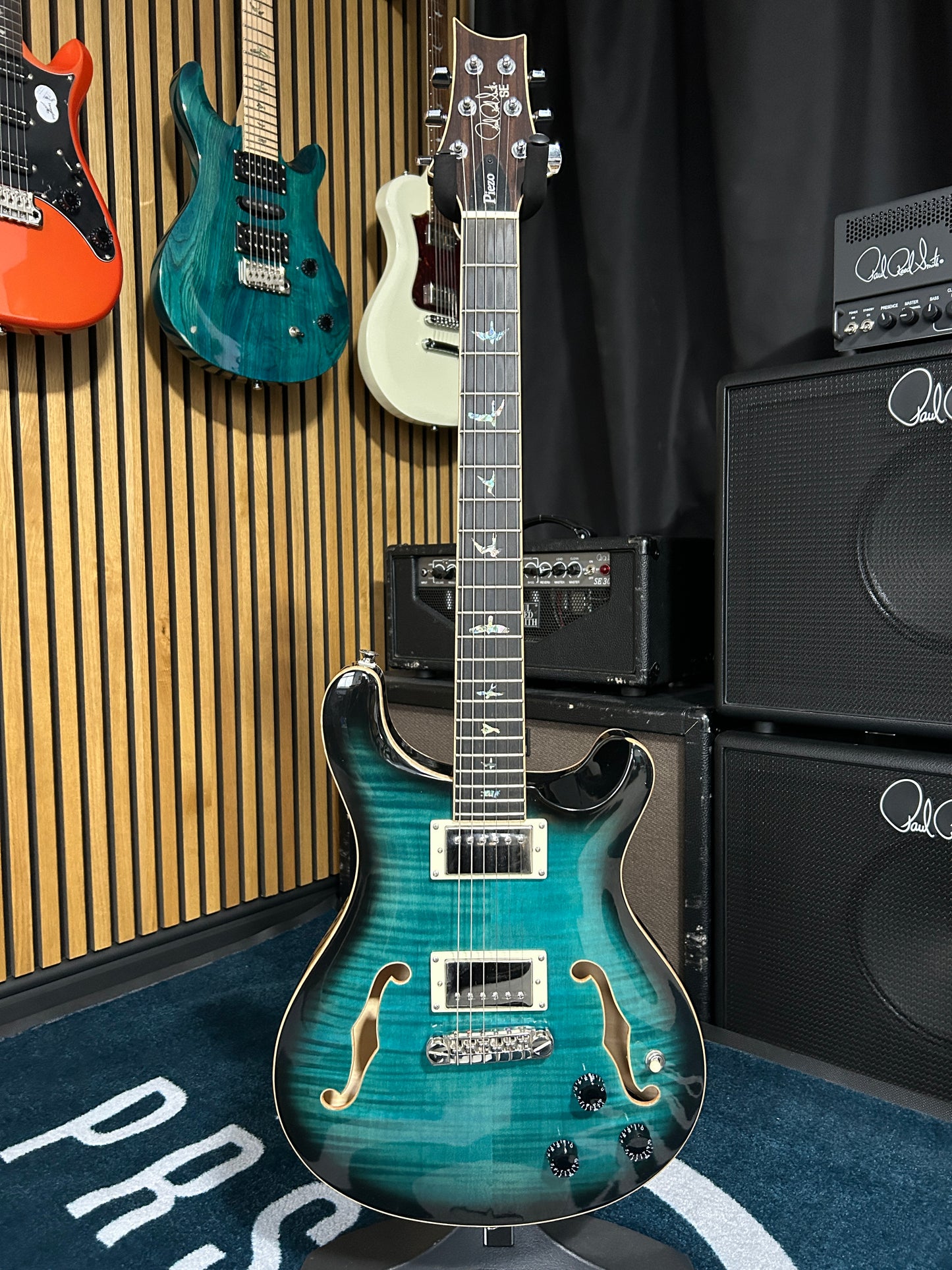SE Hollowbody II Piezo - Peacock Blue Burst