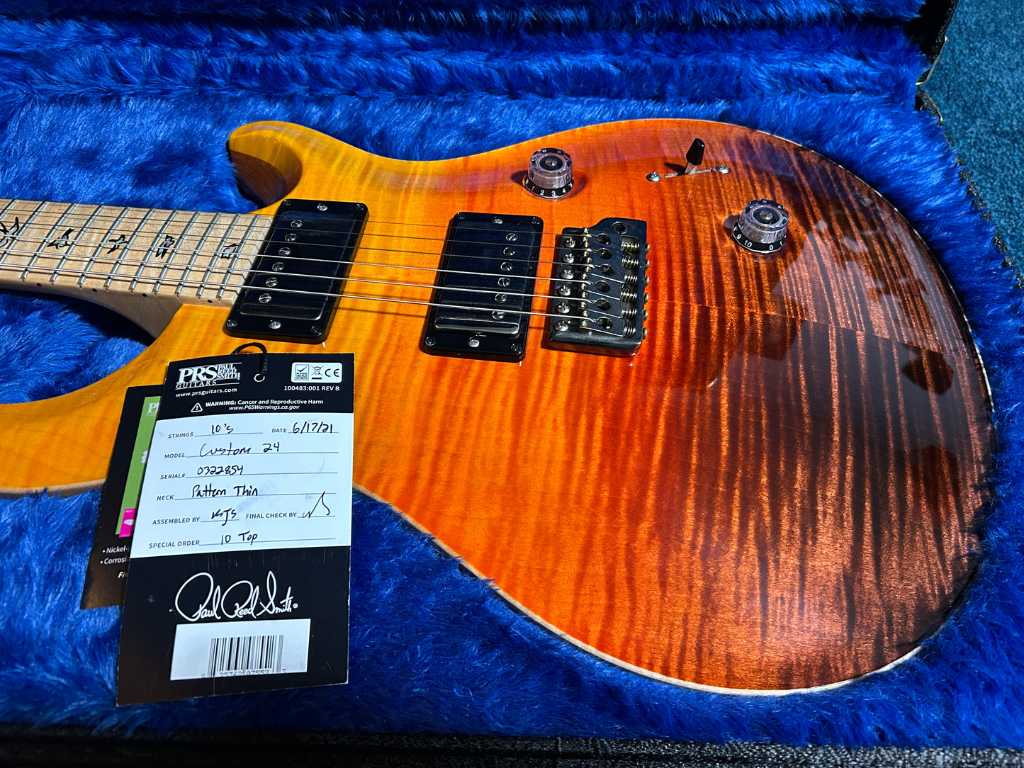 USA Custom 24 - 2021 Wood Library Orange 10 Top